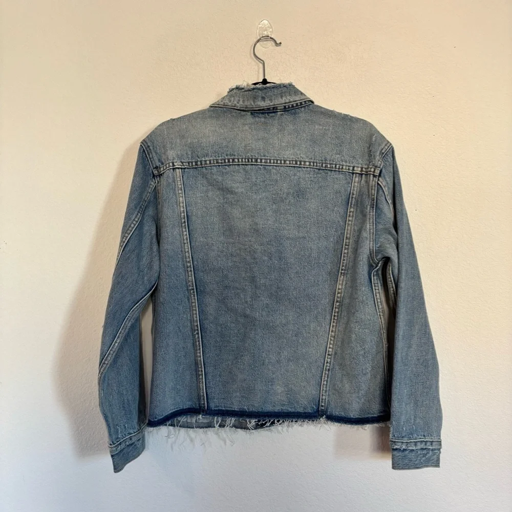 Levi's Ex Boyfriend Trucker Jean Jacket Palm Trees NWT - Picture 6 of 9